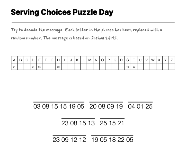 It's Your Choice cryptogram